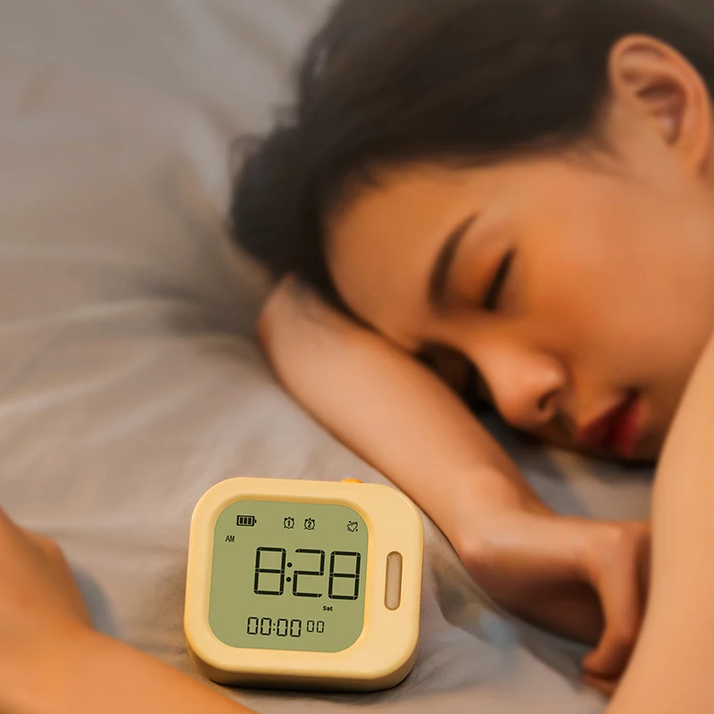 USB Charging Mini Digital LED Alarm Clock with Sensor Japanese Style for Students and Office Use for Tabletop and Desktop