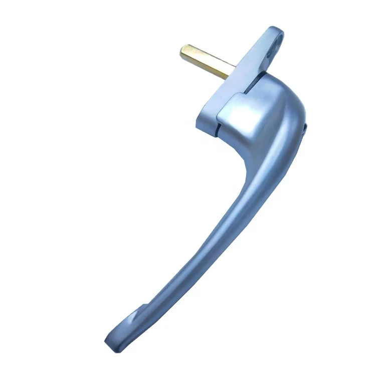 ISO9001 Ningbo Lianggong Cranked Zinc Satin Chrome Satin Silver UPVC Window Handle