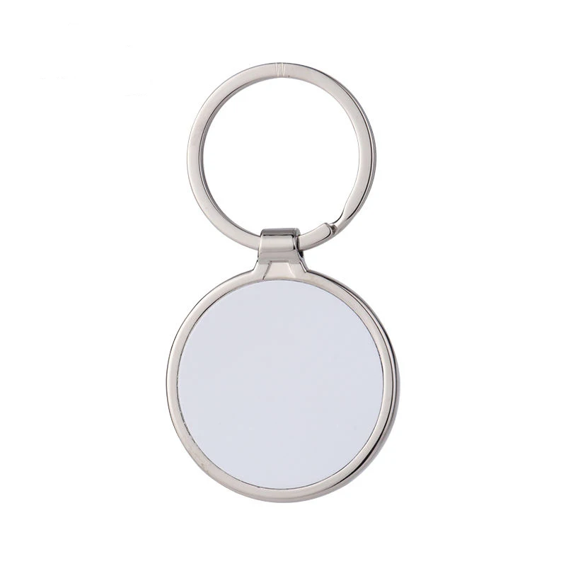 Wholesales 2D Sublimation Blanks Metal Keychain,Heat transfer Printing Photo Round Heart shape keyring