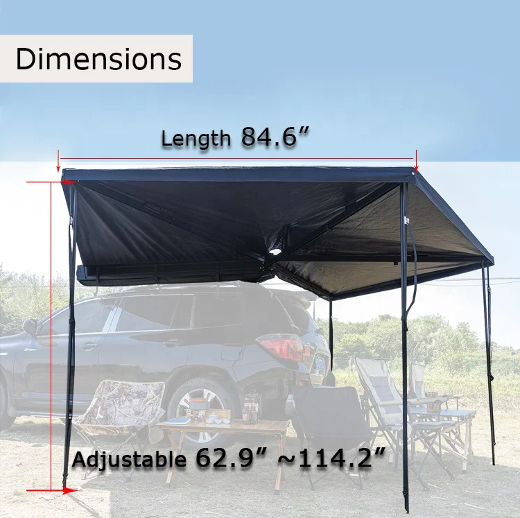 New design cotton 4x4 Car Side Awning 270 Degree Off-road Camper Waterproof Car Roof Side Awning Tent