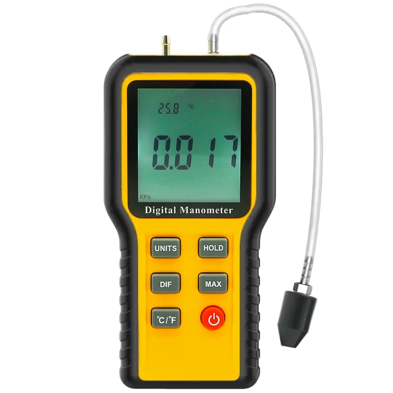 Chejiuhong Digital Differential Pressure Gauge HVAC Gas Pressure Tester Engine Negative Pressure Gauge