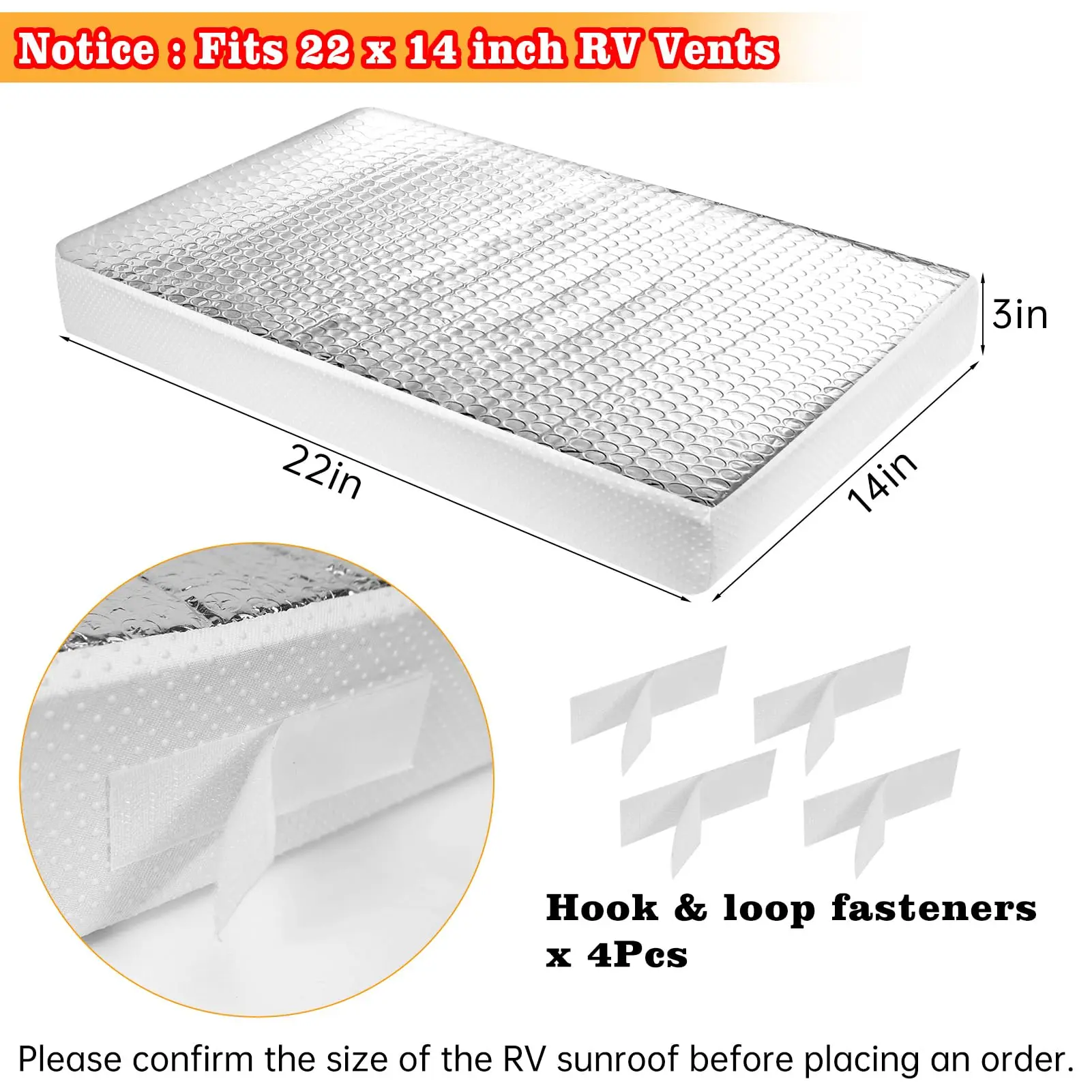 Hot Sale RV Vent Roof Cover Camper Skylight Vent Insulator Vent Shade Sun Blocking Reflective Surface Energy Savings Sunroof