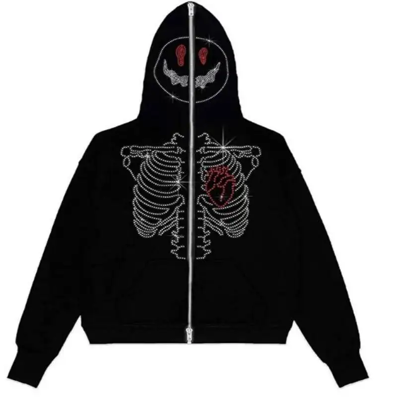 CHM79 Low Moq Oversized Heavyweight Fuzzy Brown Red Full Zipper Zip Up Cool Graphic Hoodie Jacket For Men