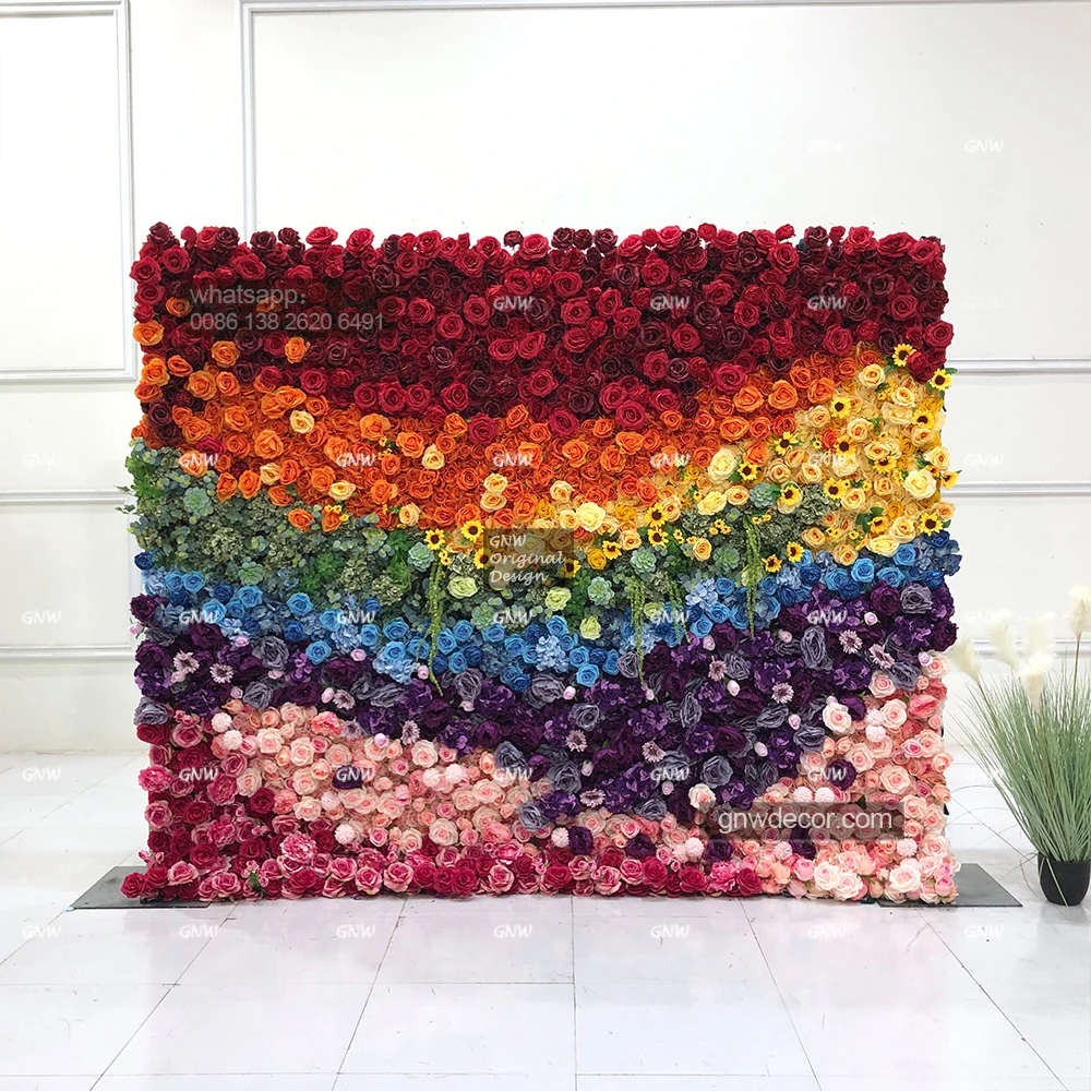 Wholesale Custom Purple Lilacs Wedding Supplies Decoration Rose Backdrop Silk Artificial Decorative Flower Wall