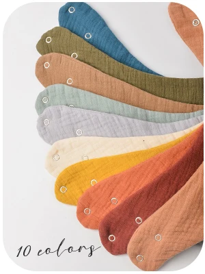 100% хлопок сертифицированный органический шарф-бандана слюнявчик из муслина двухсторонний