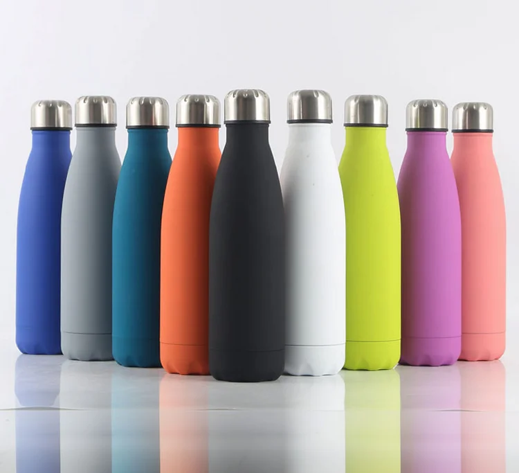 BPA free double walled gym drinkware custom logo matt white vacuum metal water bottle wholesale