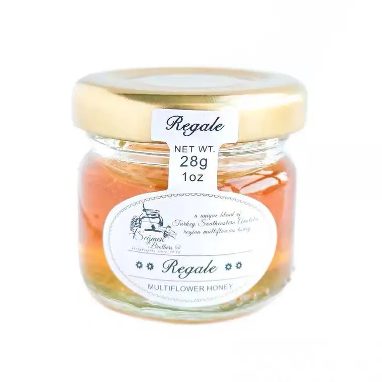 
cheap Small 50ML 75ml Round Honey Glass Bottle Jar With Metal Lid 