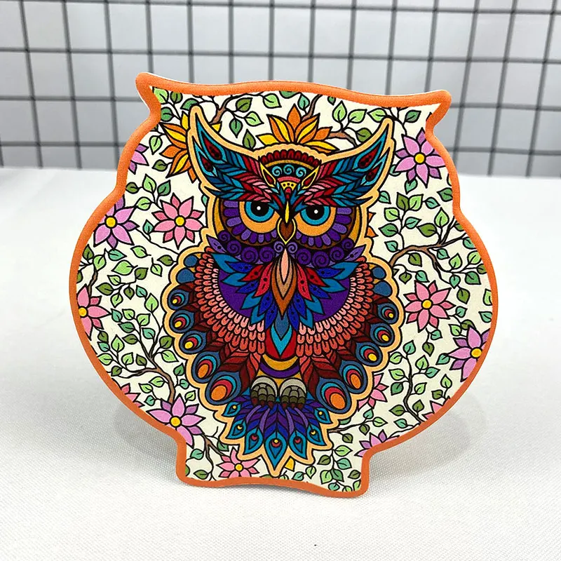 
Promotional ceramic owl shape coaster for mugs heat-resistant placemat for dinks with cork base 
