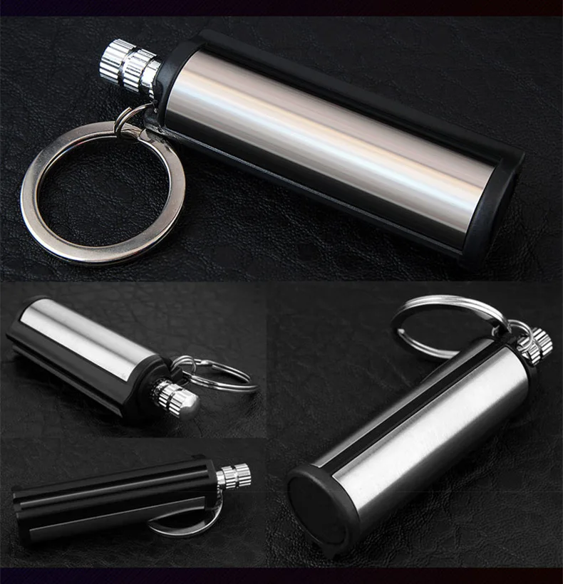wholesale lighter bulk bottle opener cigarette durable waterproof keychain lighter matches emergency keychain flint fire starter