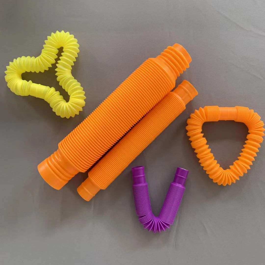 flexible PE hose Funny Educational Fidget Tube Toy Sets Plastic Stress Relief Sensory Colorful Stretch Decompression Pipe Toys