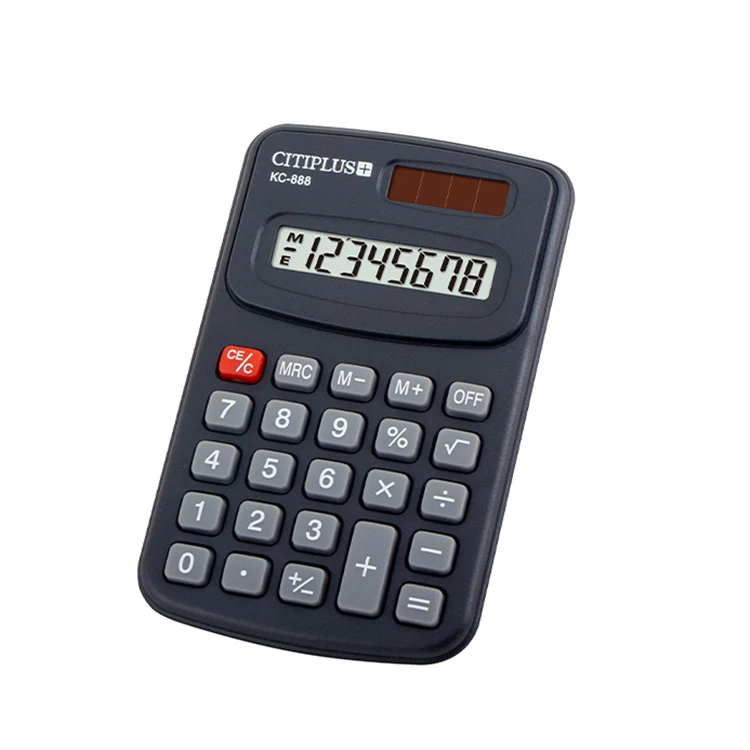 Stock kc 888 rubber key small cheap 8 digit calculator