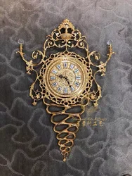 Luxury Wall Clock Home Decoration Antique Style Golden Copper Wall Clocks