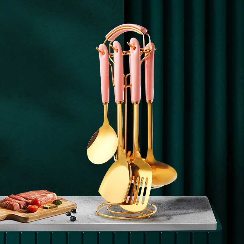 Amazon top sell stainless steel utensil kitchen  cooking tools 6pcs set kitchen accessories