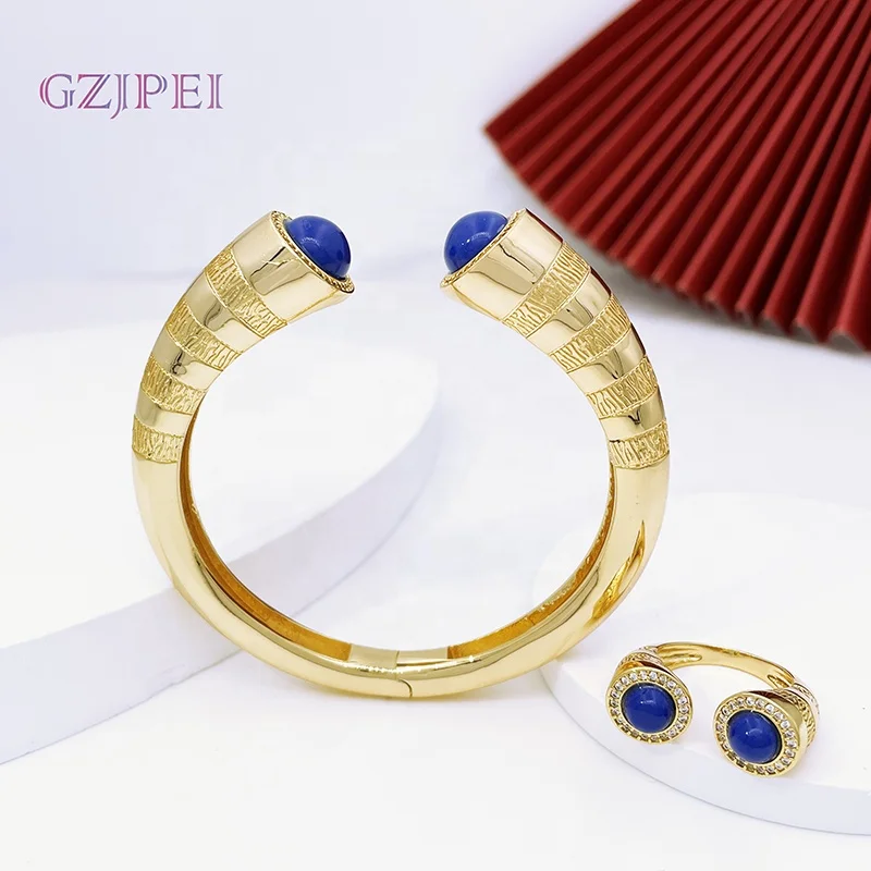 GZJPEI, модные роскошные серебряные кольца 18 карата и браслет для невесты, свадебные циркониевые латунные браслеты и кольца, набор