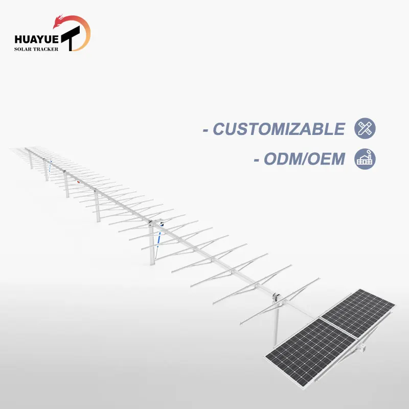 Huayue solar tracker-32kw HYP-2-60PV-78-IR-M-2LD Flat single axis tracker solar tracker sun tracking