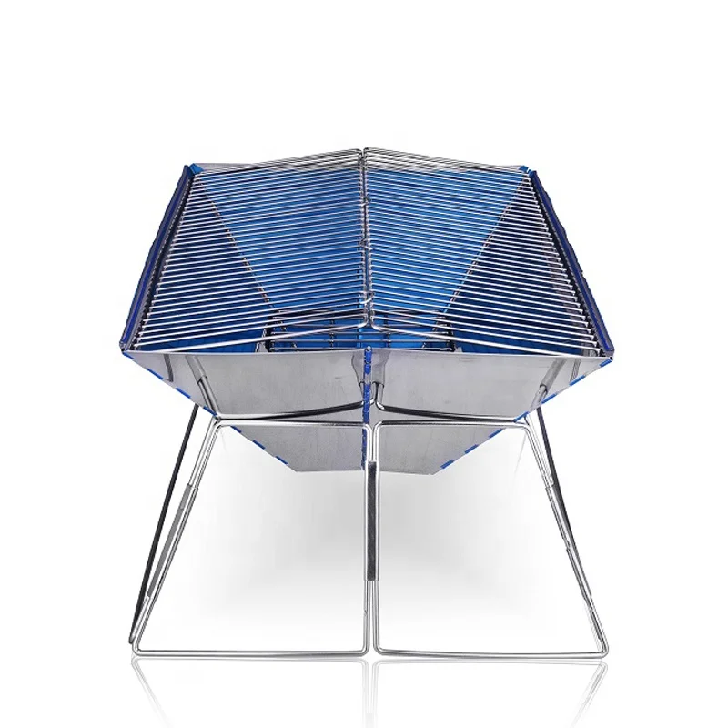 Portable Camping Outdoor Folding Barbecue Grill Shelf Rack Stainless Steel Charcoal Bbq Grill
