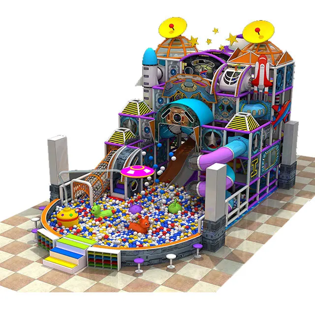 Interstellar Theme Indoor Playground Equipment Soft Commercial Amusement Center with Big Slide and Ball Pool for Children