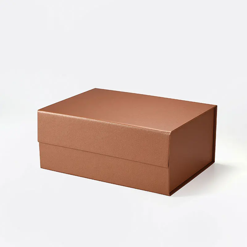 Geoto new products A5 deep copper color luxury collapsible rigid gift boxes in stock