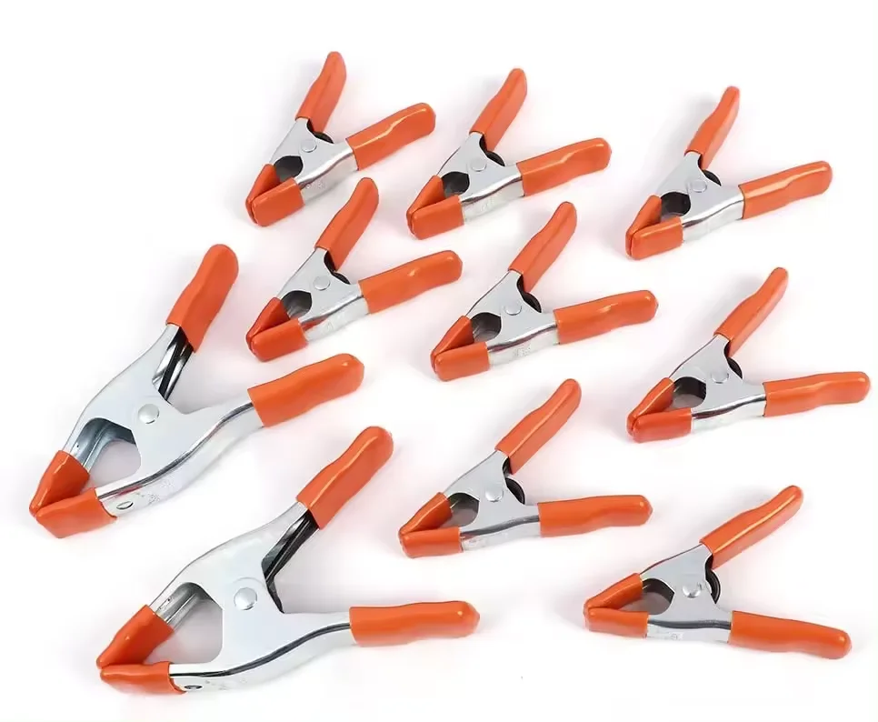 2 4 6 9 Inches Red Metal Heavy Duty A Type Spring tent Clips Clamps with PVC Handles for Wood Working insulated Crocodile Clip