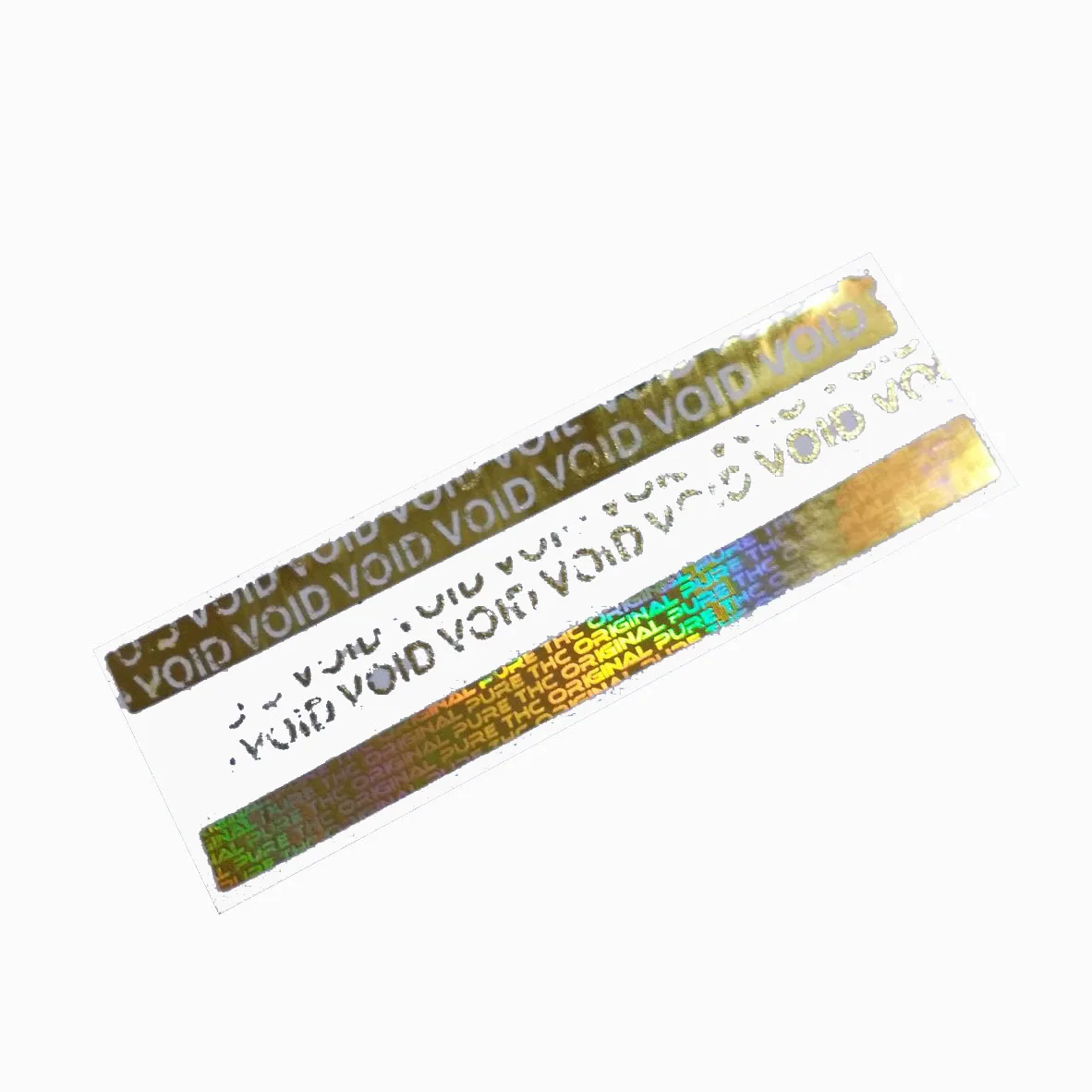 VOID tamper evident flip flop dynamic effect custom security hologram laser sticker