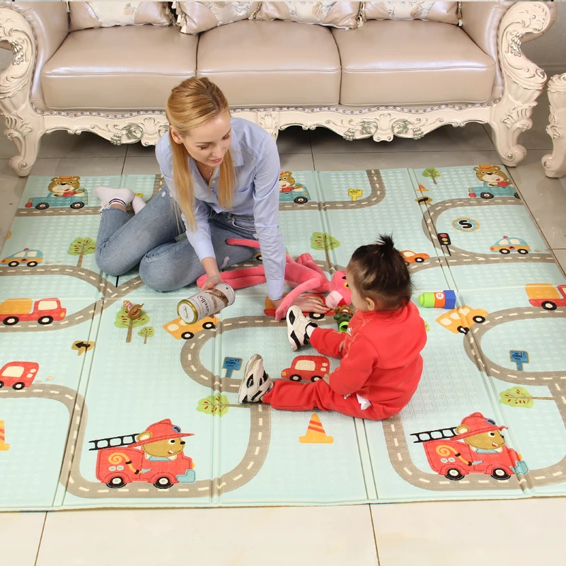 Cartoon folding baby XPE crawling mat outdoor baby play game mat
