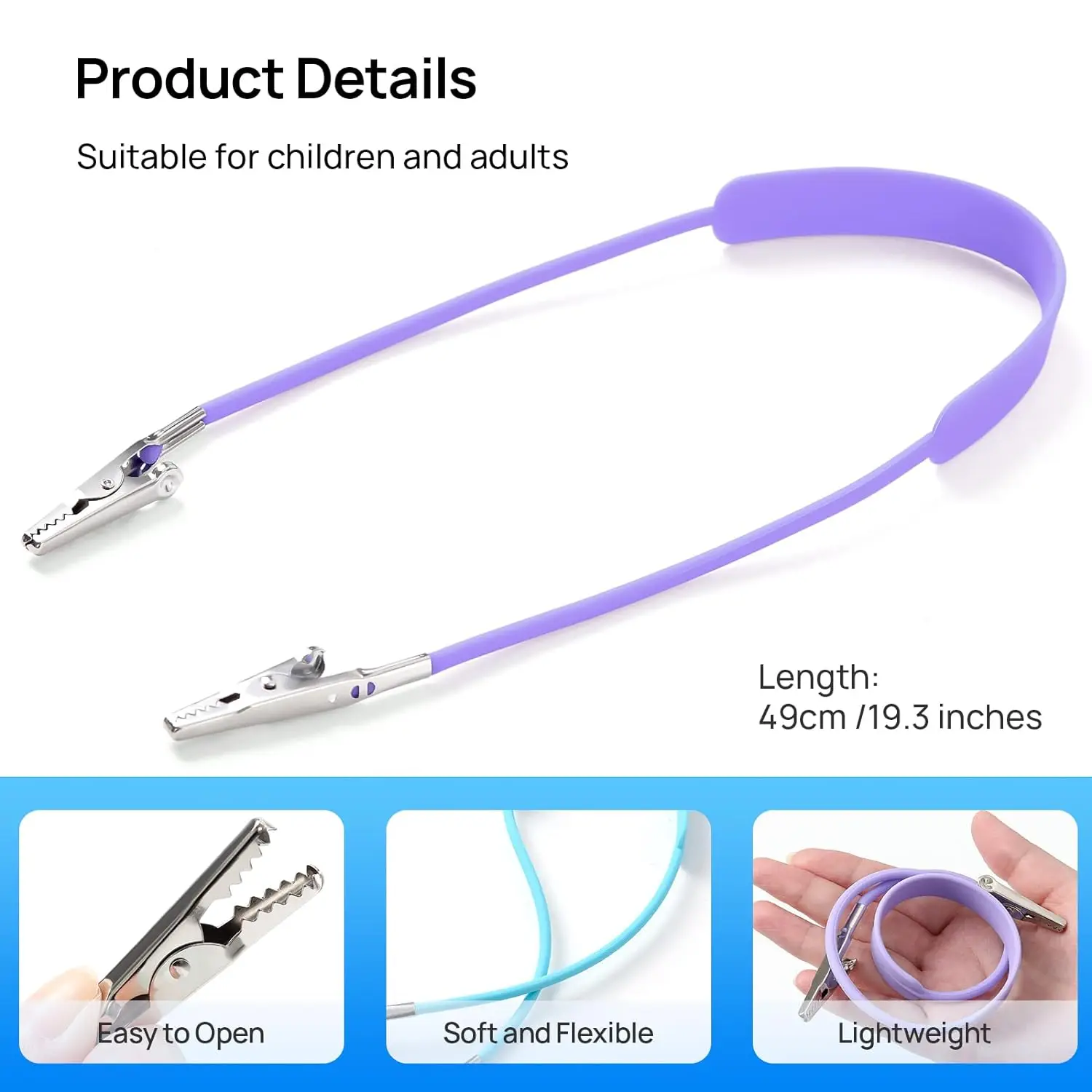 SJ Individually Wrapped Napkin Clips Autoclavable Dental Flexible Medical Grade Silicone Bib Holders Clips OEM Wholesale