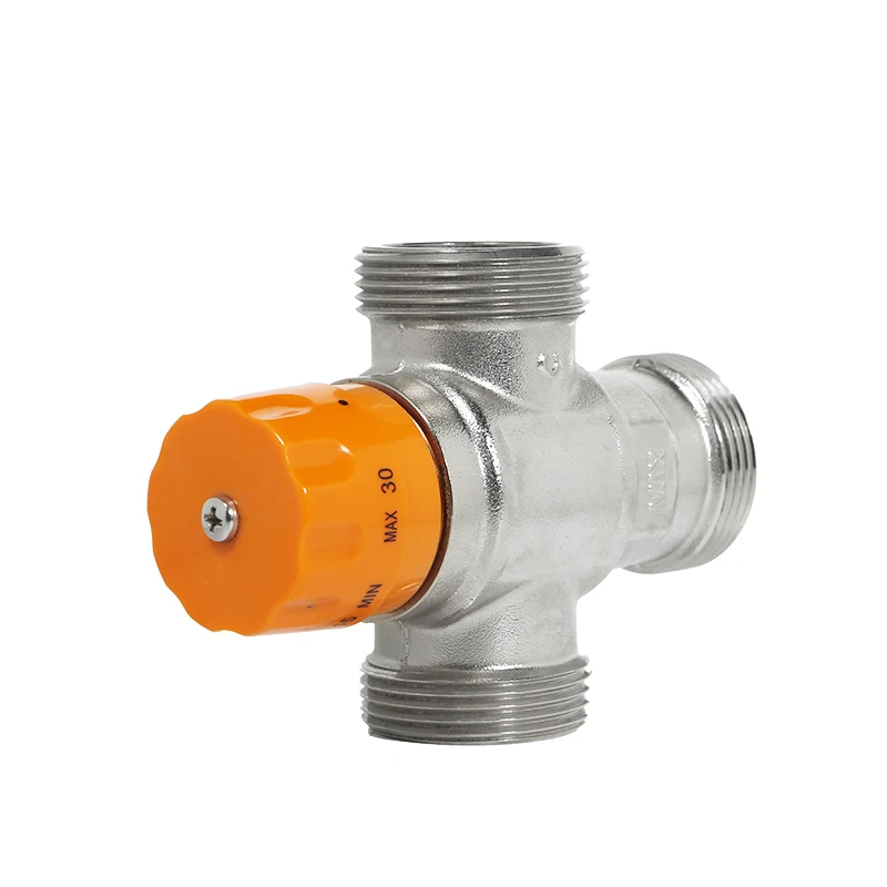 Hot & Cold  Thermostatic Mixing Valve Three Way Thermostatic Valve Brass Material  Valve