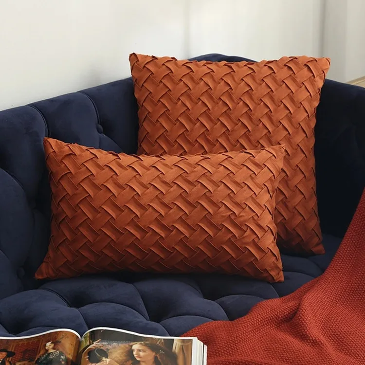 Cushion covers print sofa chair cushion cover handmade deerskin velvet woven pillowcase OEM ODM
