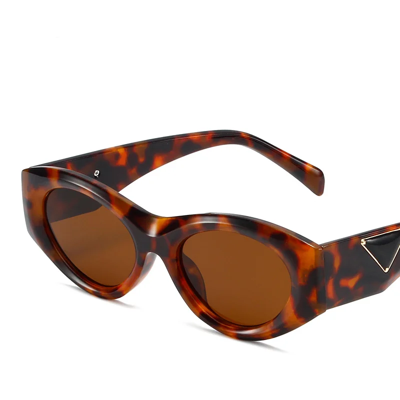 New Style Retro UV400 Shades Cat Eye Sun Glasses Small Oval Frame Sun glasses Unisex Promotion Metal Bright Black Sunglasses