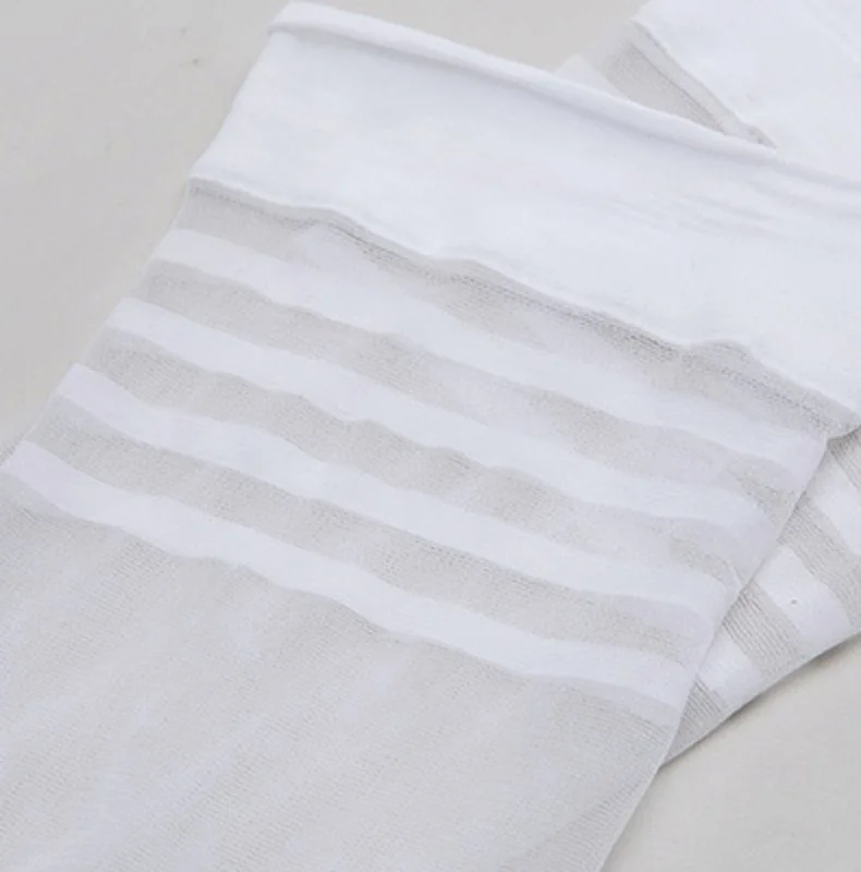 Manufacturers wholesale stripe knee-length stockings silk sexy ultra-thin transparent women thigh stockings tights