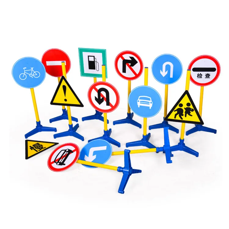 Wholesale high quality popular kindergarten kids educational traffic warning signs toys preschool traffic road signs
