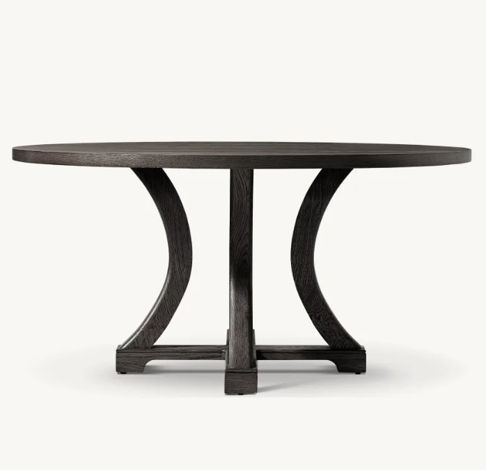 Modern Tables Kitchen Furniture Solid Oak Wood Plank Round Dining Table