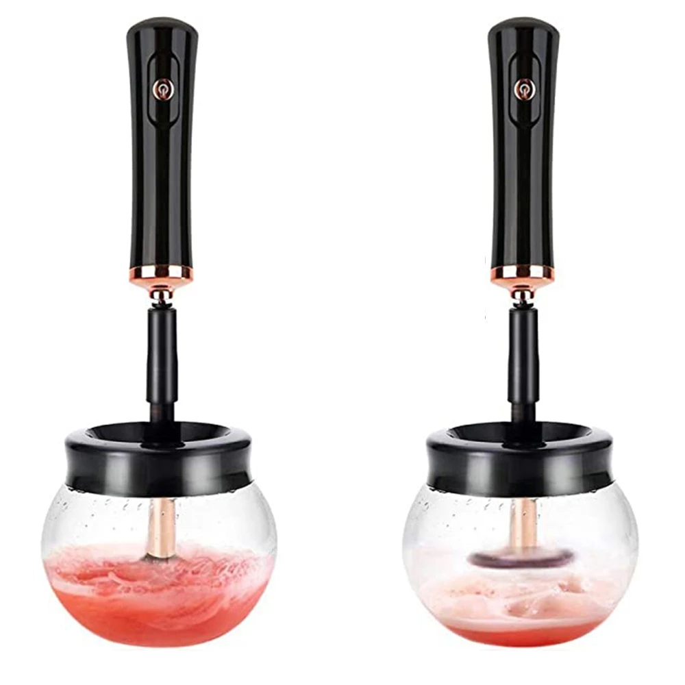 Electric Brush Spinner with 8 Sizes Rubber Collars Wash and Dry in Seconds Mini Makeup brush cleaner washing machine
