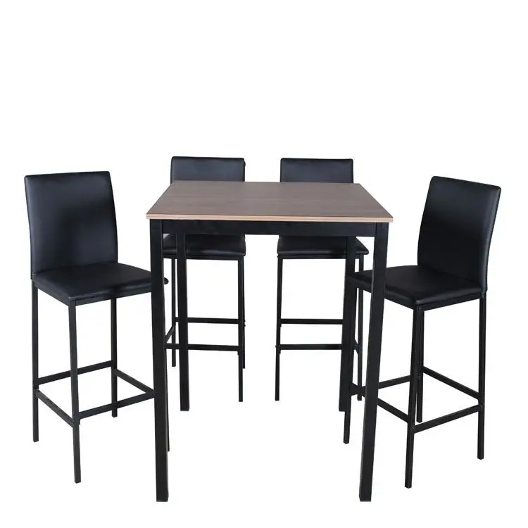 china wholesale home dining room set mdf furniture high wooden dining table bar and chairs