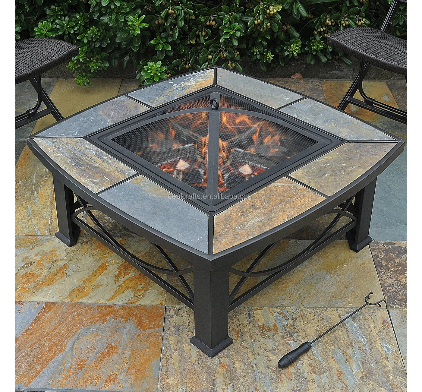
Factory Price Outdoor Round Mosaic Top Metal BBQ Fire Pit Table For Garden Fireplace 