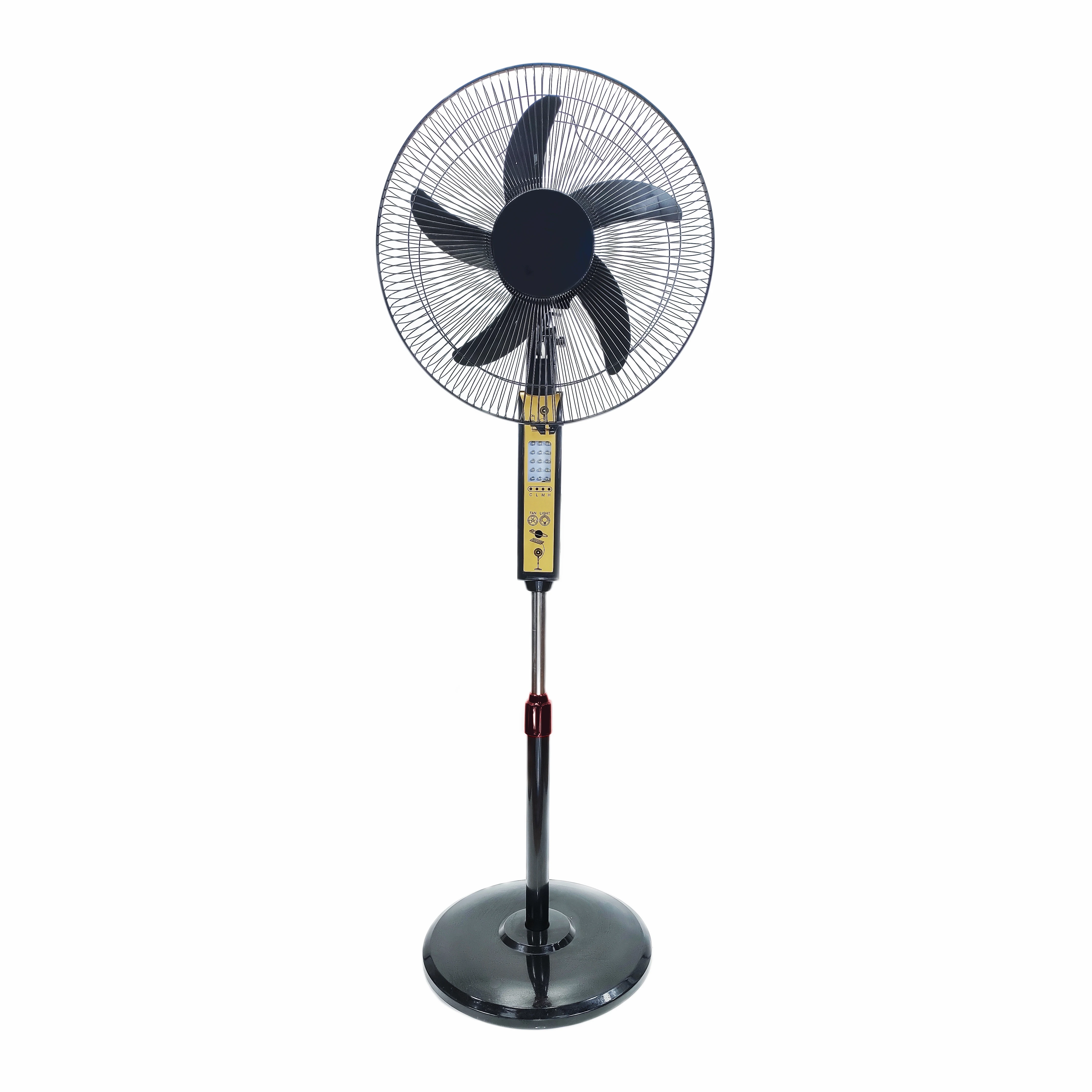 Newly Designed Pendulum 3 Speed Adjustable dc Floor Fan Electric Copper motor charging solar  standing fan with remote control