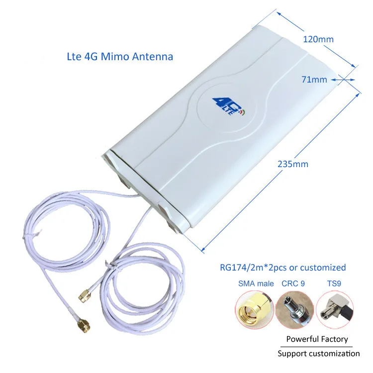 Blazing flat LTE 4G mimo antenna external wall-mounted SMA male router indoor panel antenna mimo