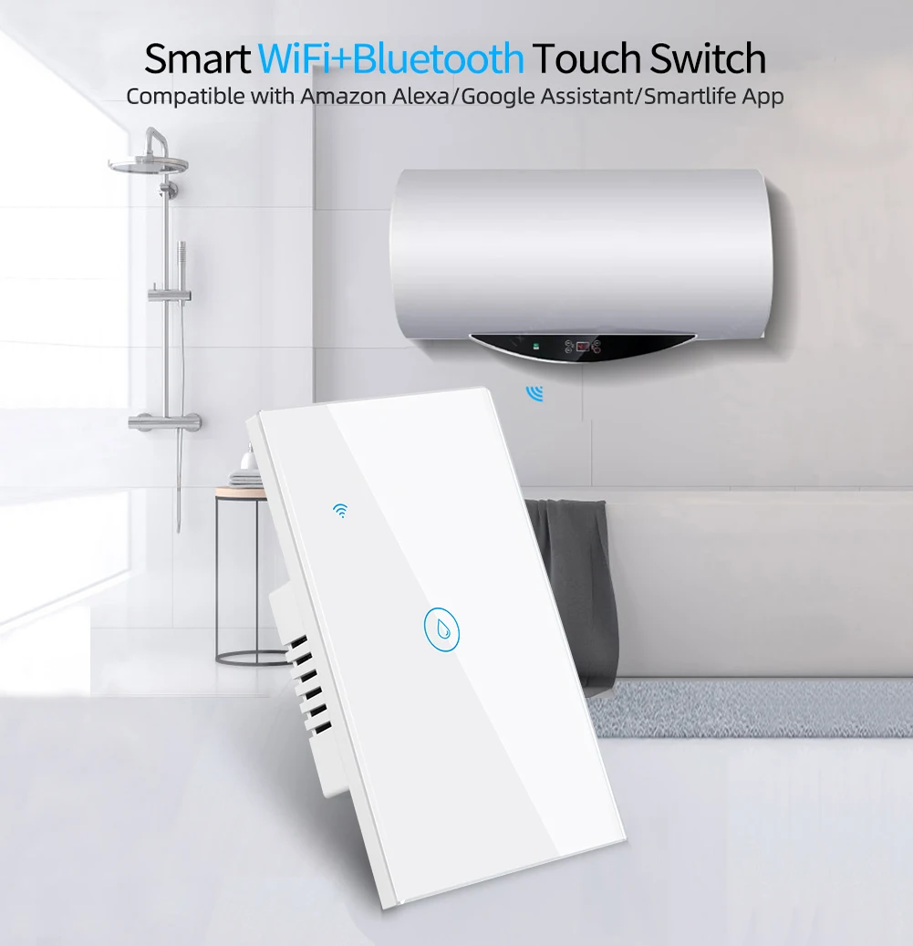 Умный Wi-Fi переключатель для водонагревателя Tuya контрольный совместимый с