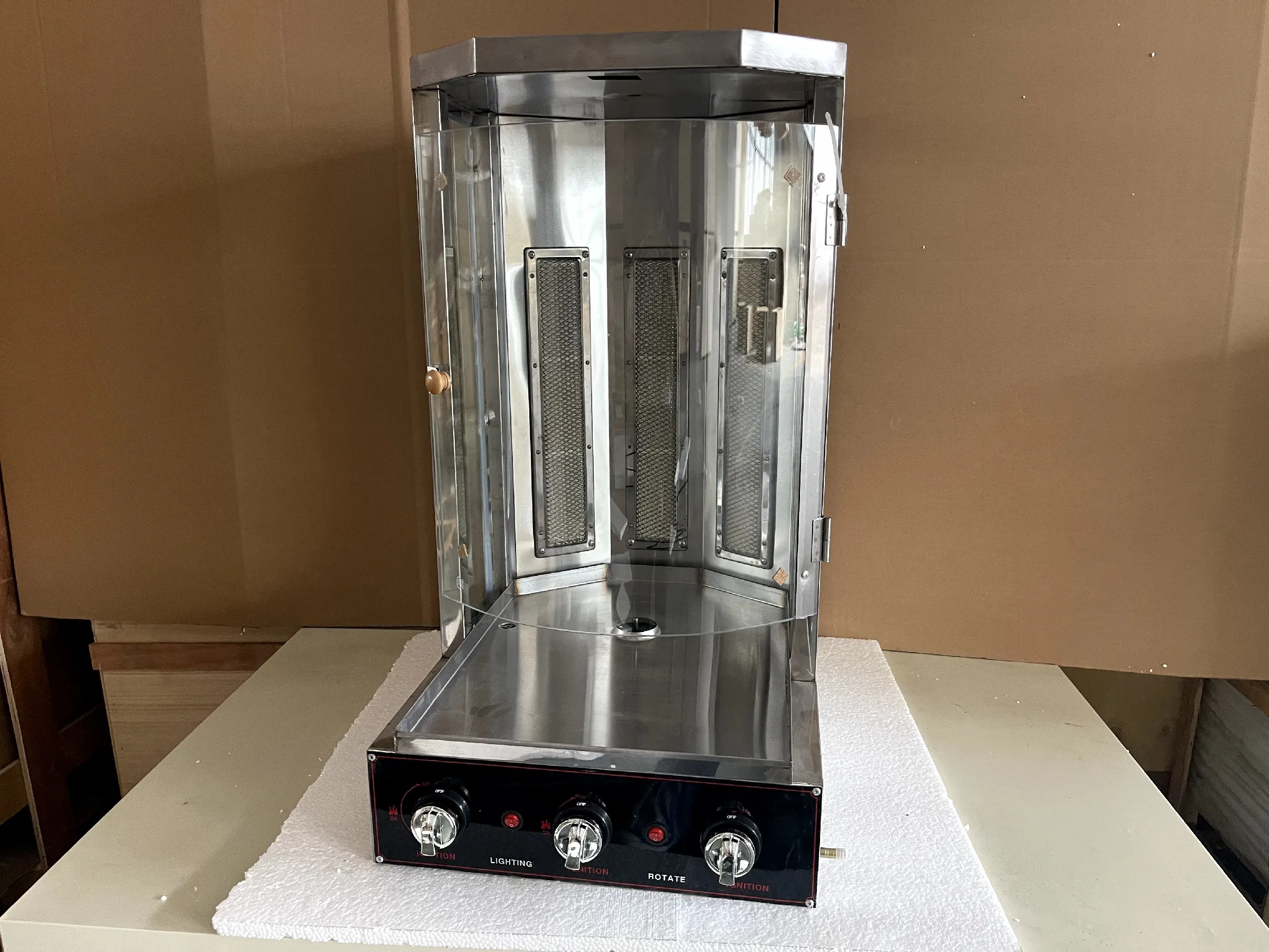 Combined Shawarma Machine Automatic Electric Rotating Chicken Doner Kebab Machine with Griddle