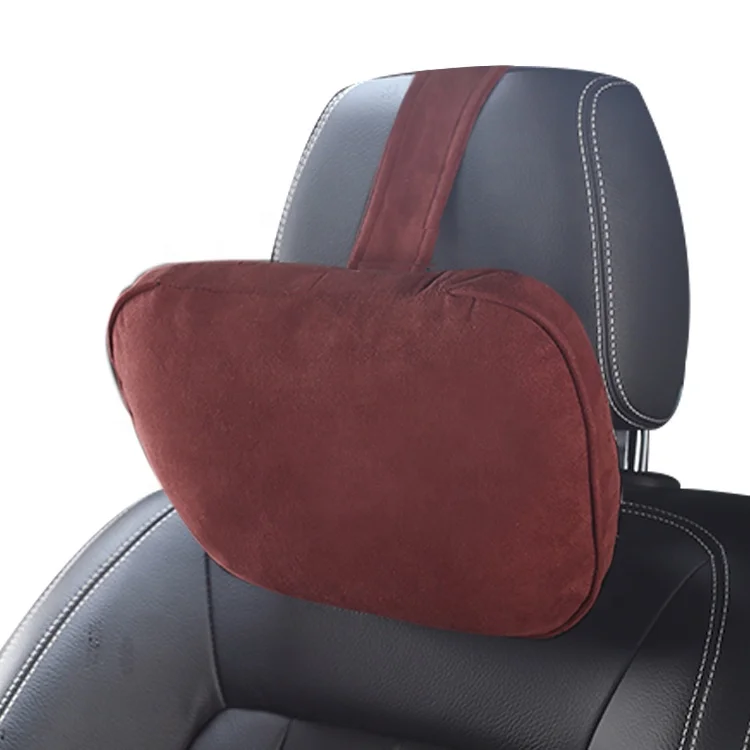 Car Headrest Maybach Design Soft Pillow Suede Fabric Comfortable Memory Foam Neck Traction Pillow Seat Cushions