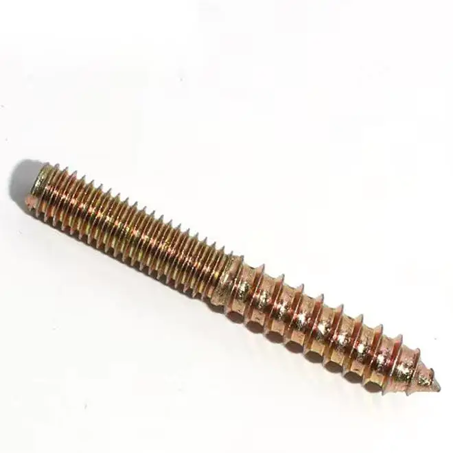 Zinc-plated Double-headed Teeth Self-tapping Hanger Bolt For Furniture Connection