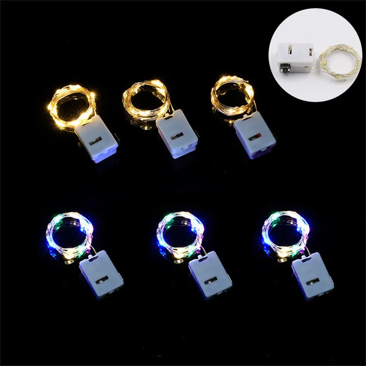 1M 2M 3M LED Fairy Lights Copper Button Battery LED Cork Copper Wire String Lights for Home Decoration