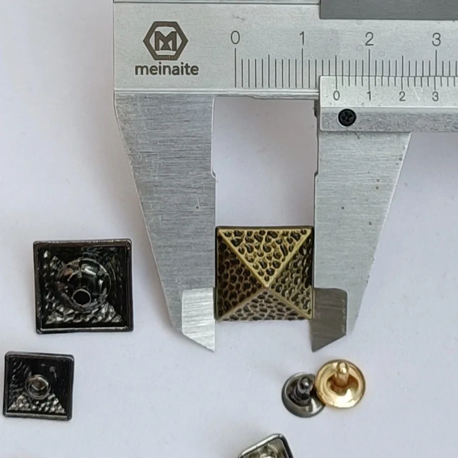 Pyramid Square Concave Dot Nail Rivets 8mm Head Plating Jeans Matching Clothing Shoes Hats Leather Goods Packaging Accessories