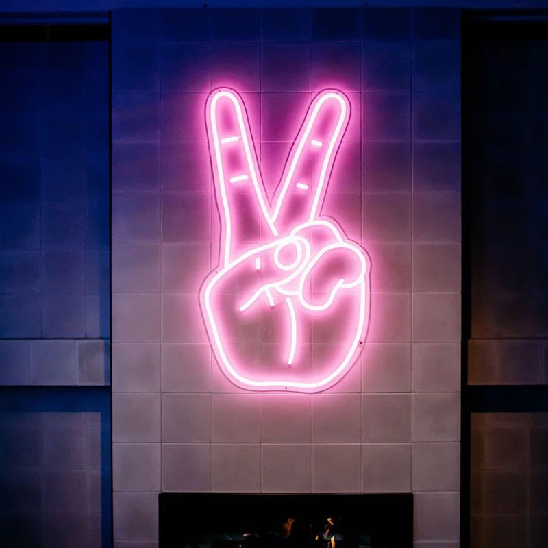 
Customized gesture neon sign shop front outdoor name signs 