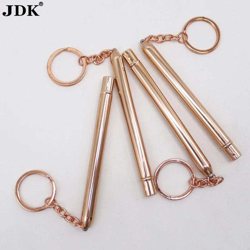 Travel Rose Gold Color Metal Handle Mascara Brushes Eyelash Wand Keychain Spoolie Eyelash Extension Brush With Lid Cover