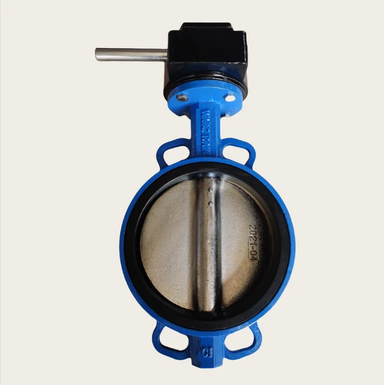 DN200 Ductile Iron Ggg50 Wafer Type Butterfly Valve With Worm Gear Operator Connection to Pn10/Pn16/Cl125/Cl150/JIS 10K