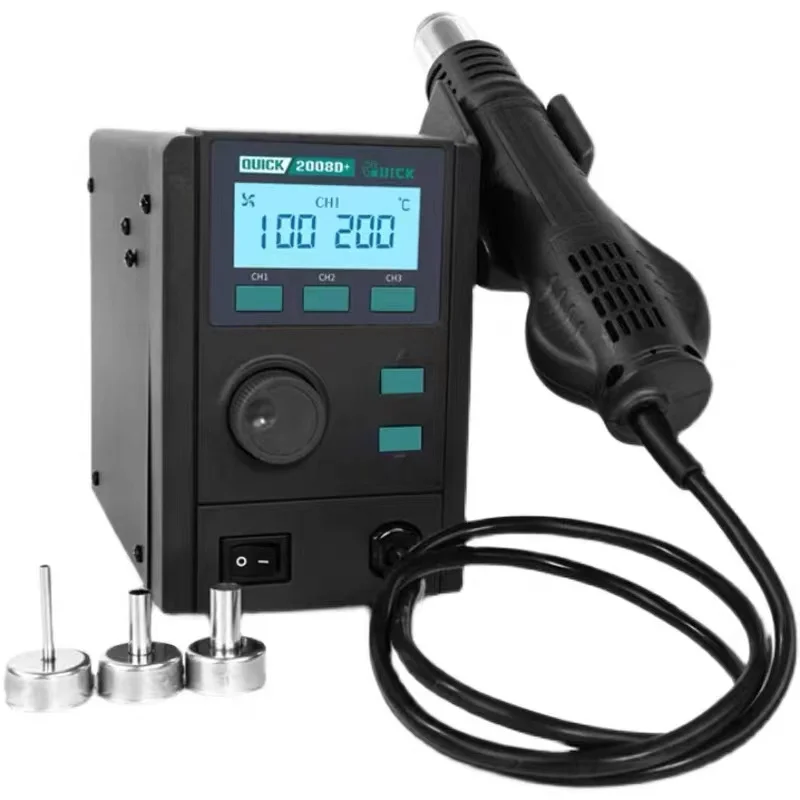 Lead Free Quick 2008D+ Hot Air Desoldering Station 700W Built-in Vortex Fan PCB Manufacturing Repair Maintenance tools