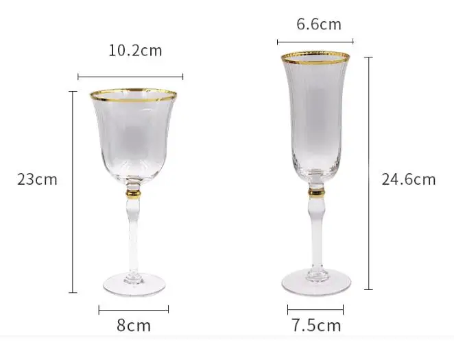 Phnom Penh fine line wine drinkware Champagne crystal glass Set Northern European family goblet wine glasses
