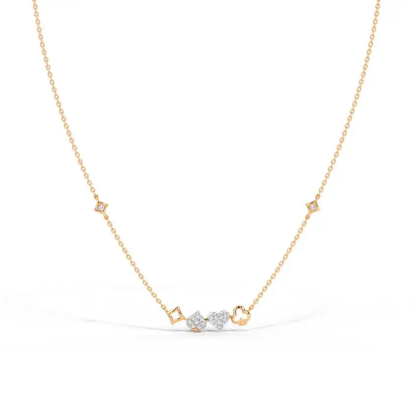 Custom Beautiful 5A Cubic Zirconia Playing Poker Cards Suit Necklaces Spade Heart Diamond  925 Sterling Silver Woman Necklace