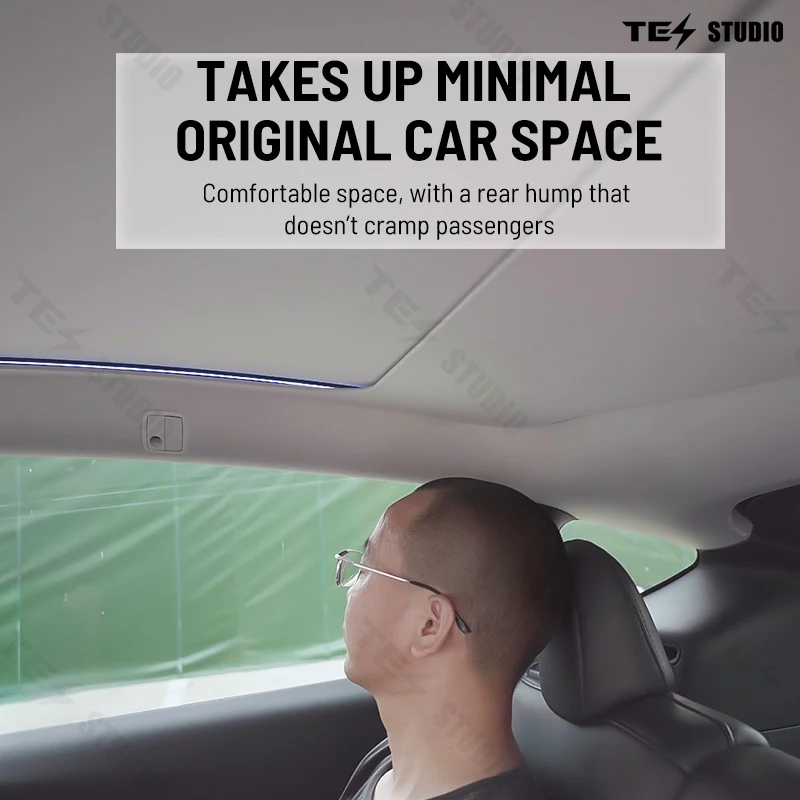 Ambient LED Light Kit On The Roof Automatic Scroll Voice  Electric Sunshade For Tesla Model Y